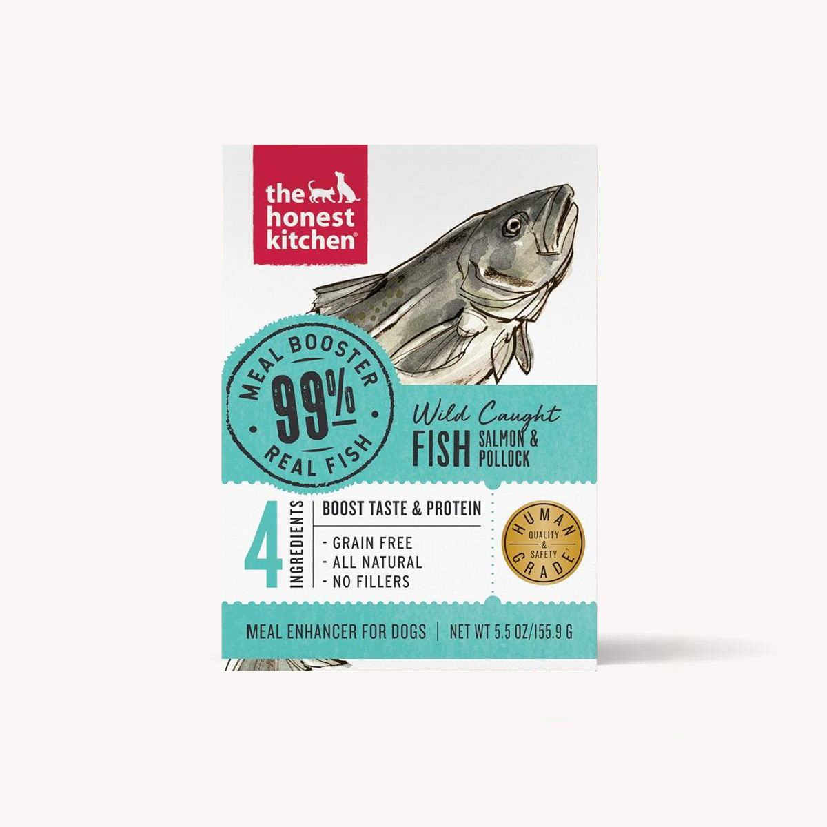 The Honest Kitchen 99% Salmon & Pollock Wet Food Topper For Dogs, 12/5.5oz