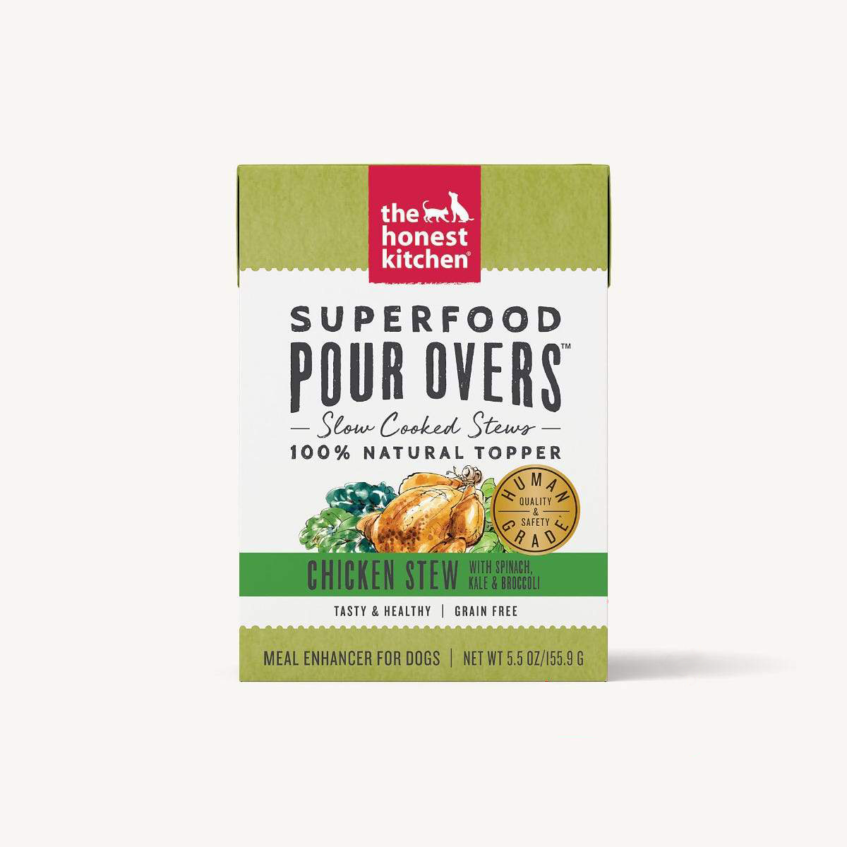 The Honest Kitchen Pour Overs Superfood Chicken Stew Wet Food Topper For Dogs, 12/5.5oz