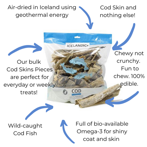 Icelandic+ Cod Skins Crunchy Dog Treats,16oz