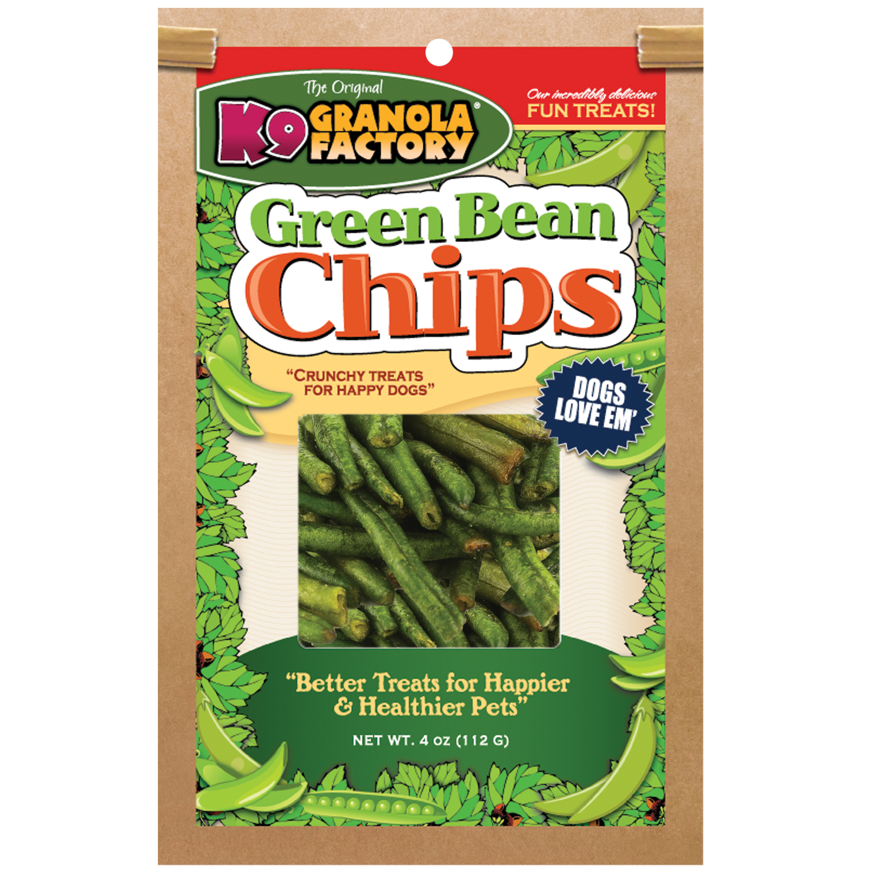 K9 Granola Factory Chip Collection Green Bean Chips Dog Treats, 5oz