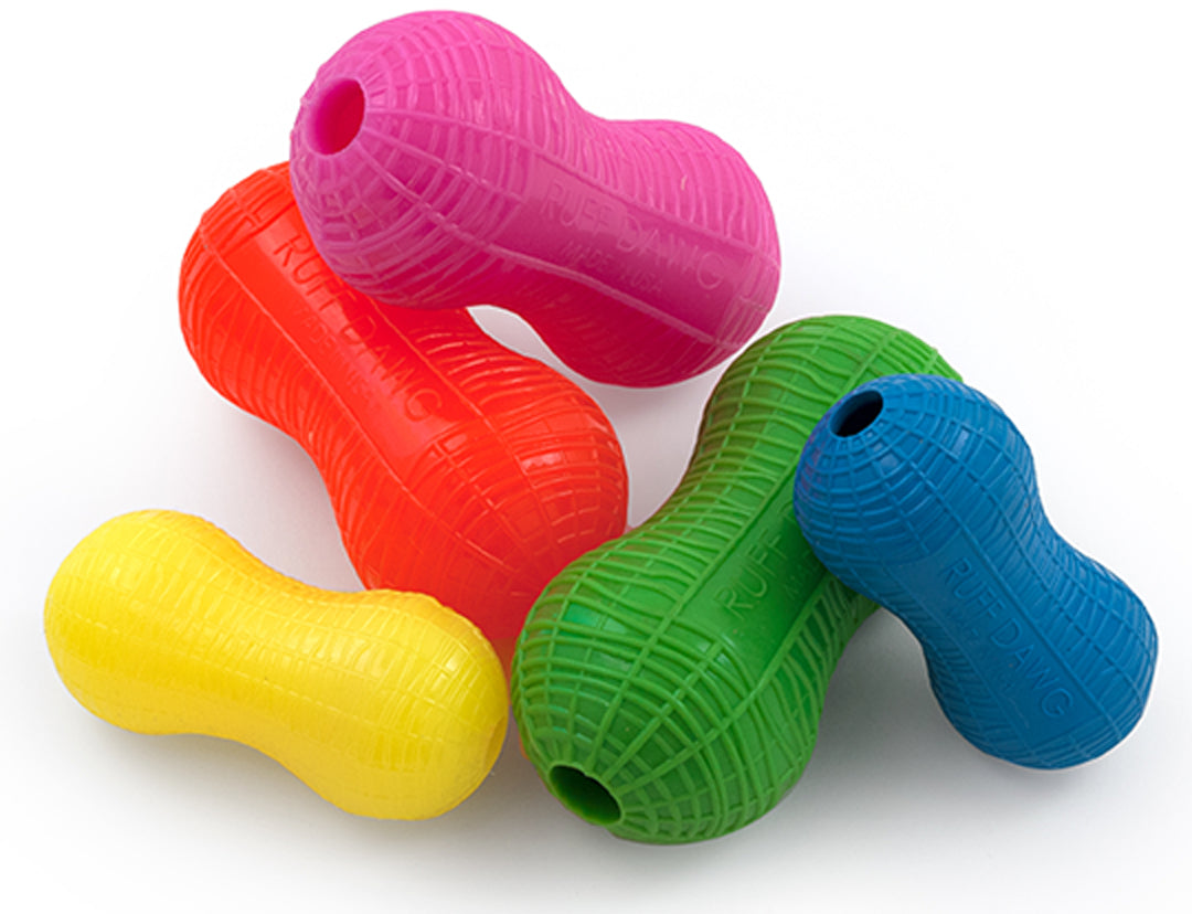 RuffDawg USA Peanut Rubber Retrieving Dog Toy, Assorted