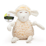 HuggleHounds Fluffer Knottie Durable Squeaky Plush Dog Toy, Louise Lamb