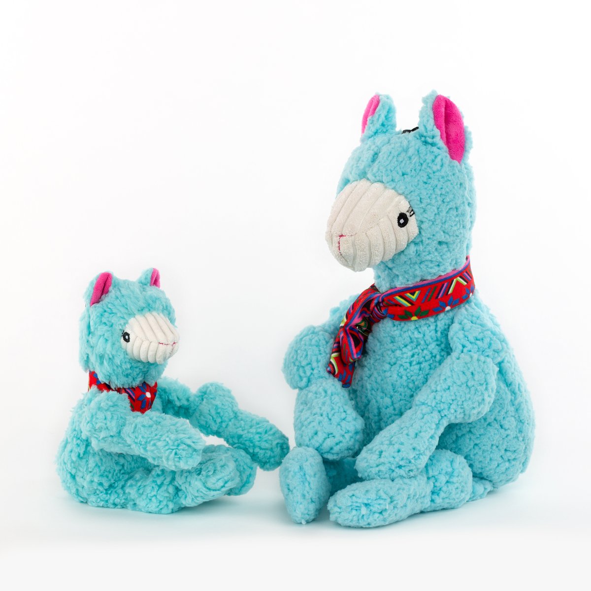 HuggleHounds Knottie Wild Things Durable Squeaky Plush Dog Toy, Llama