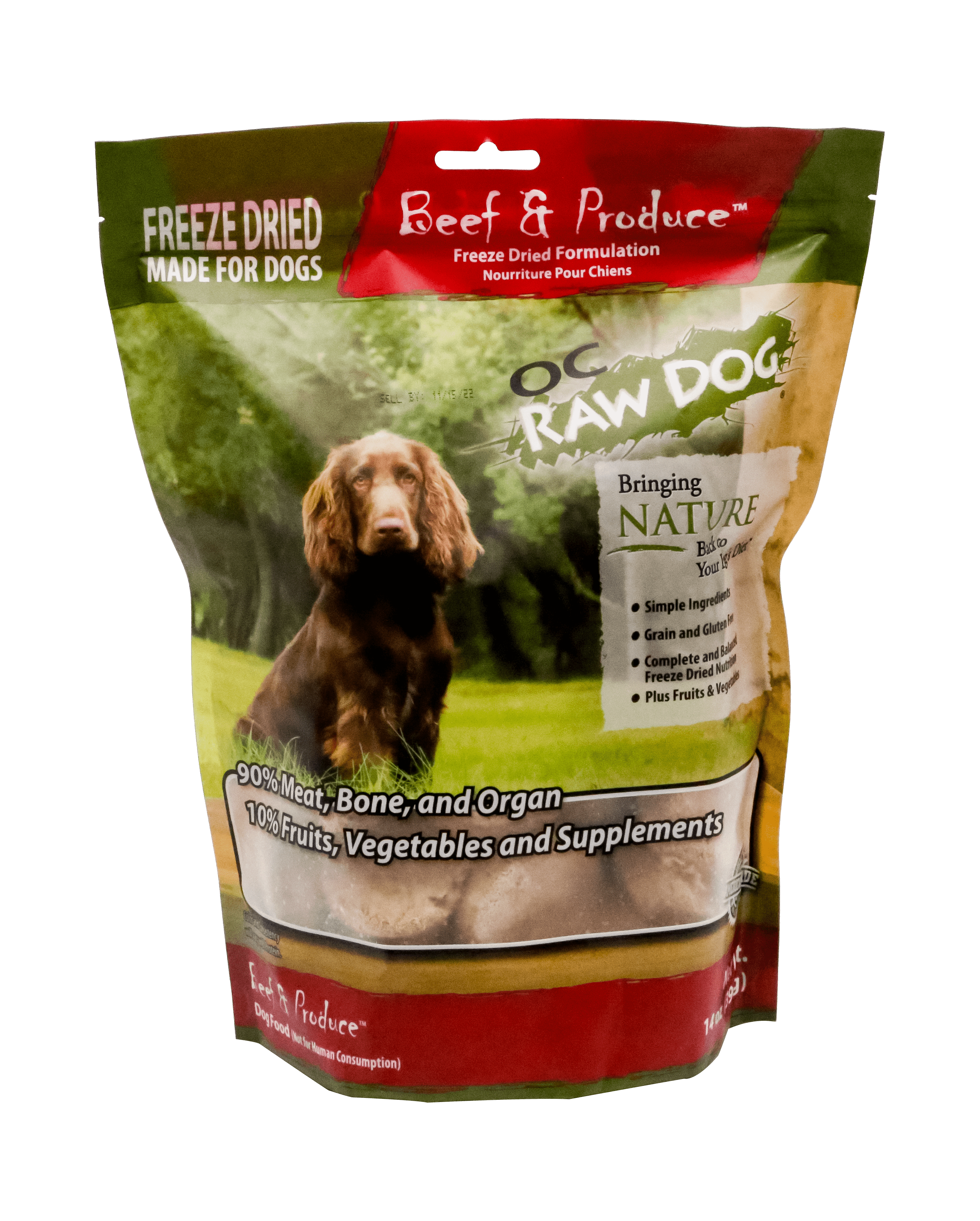 OC Raw Beef & Produce Freeze Dried Dog Food