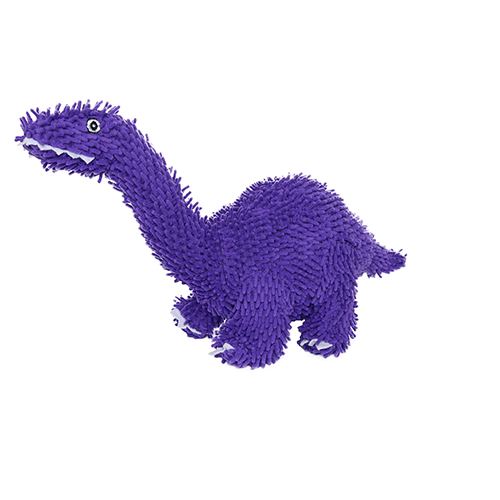Tuffy Mighty Microfiber Ball Durable Squeaky Plush Dog Toy, Purple Brachiosaurus