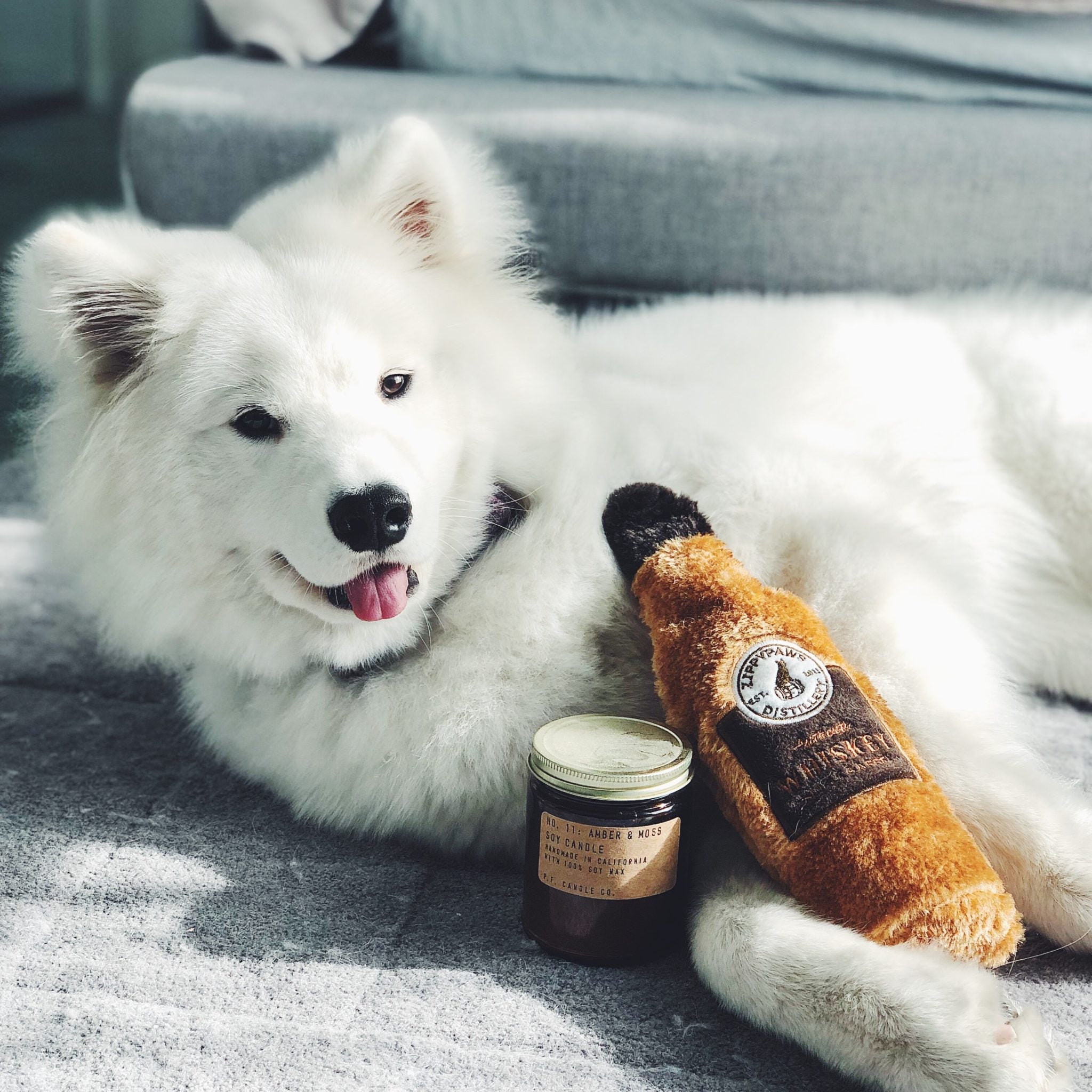 ZippyPaws Happy Hour Crusherz Plush Dog Toy, Whiskey