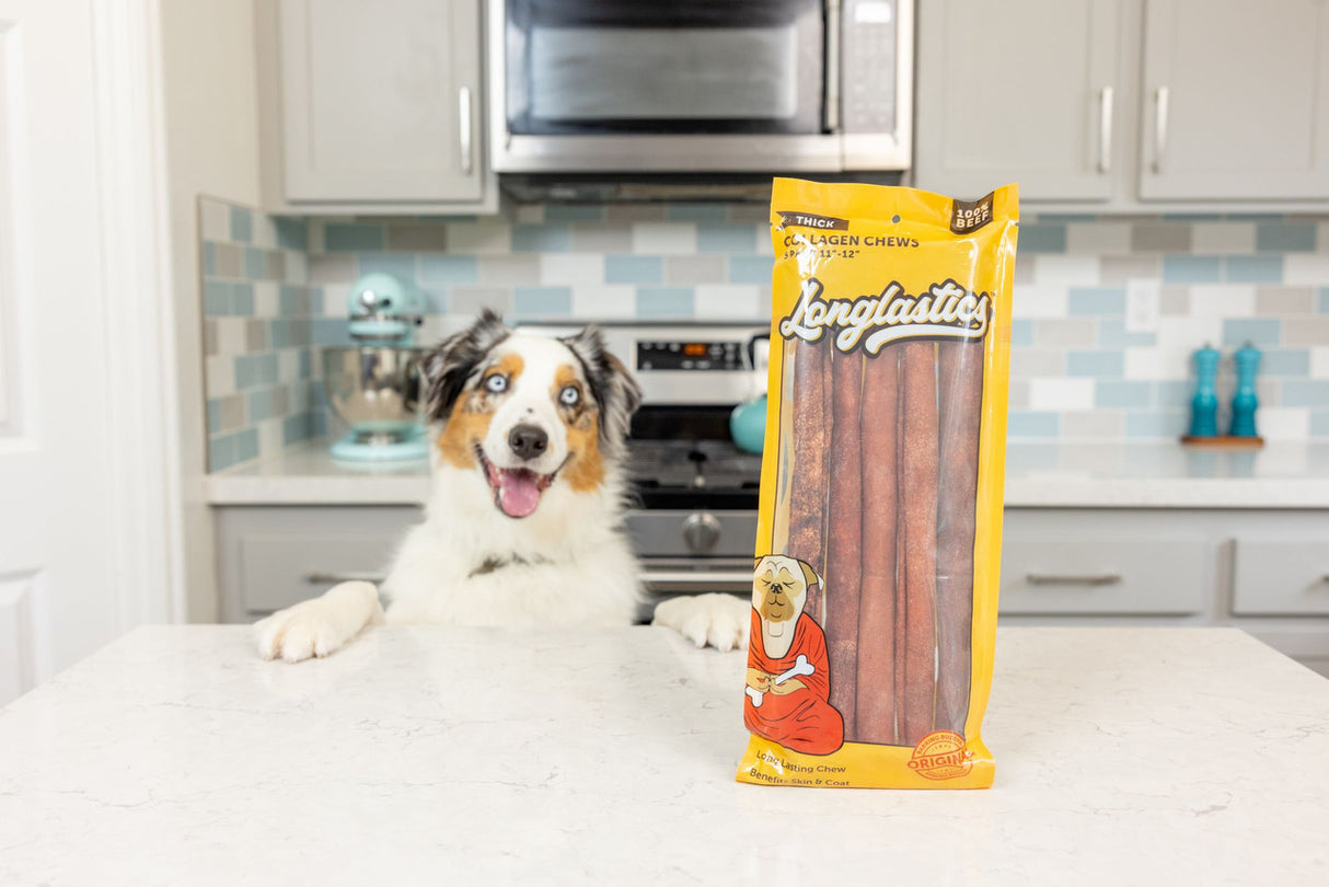Barking Buddha Longlastics Collagen Chew Stick Dog Chew, Thick 5-6"