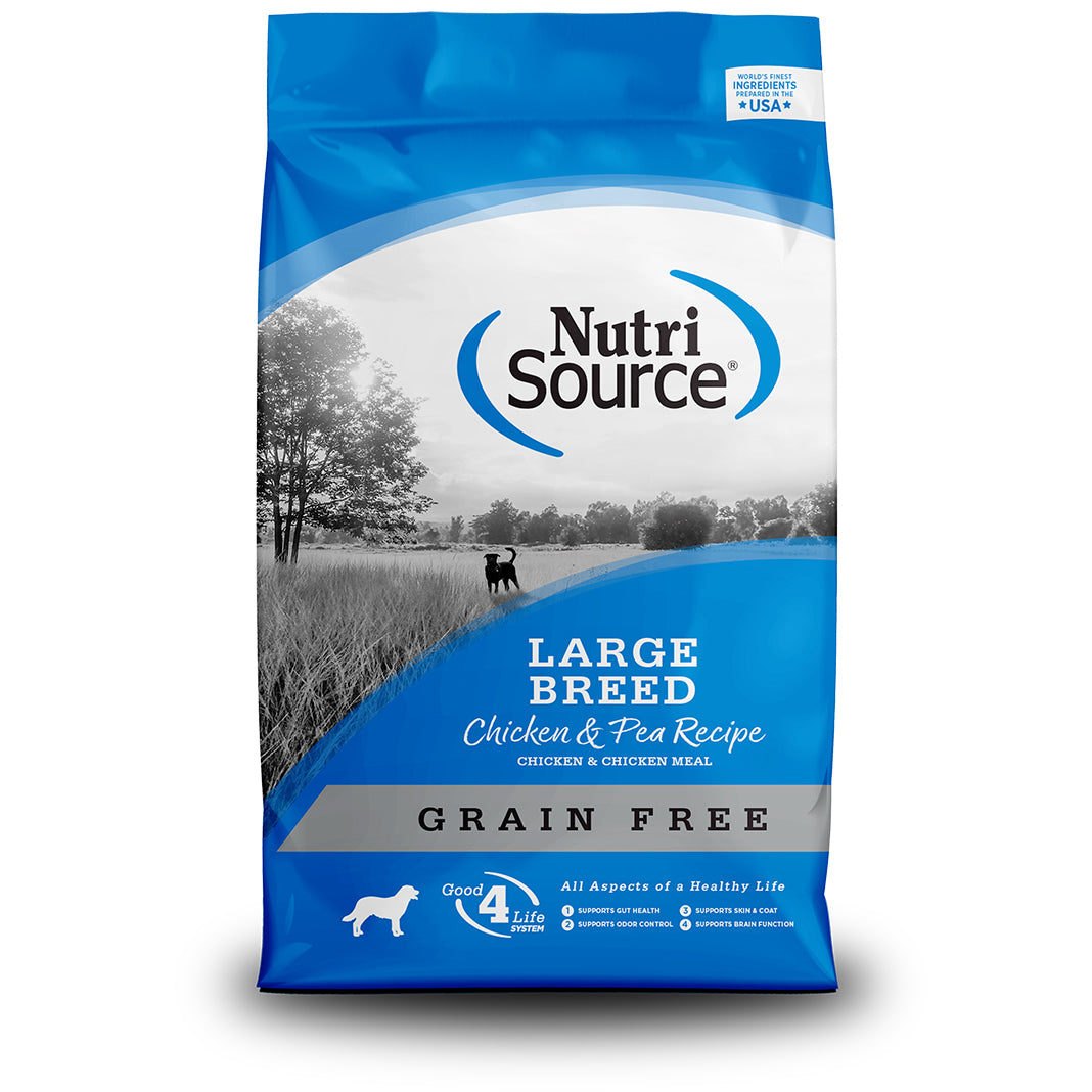 NutriSource Grain-Free Large Breed Chicken & Pea Dry Dog Food, 26lb
