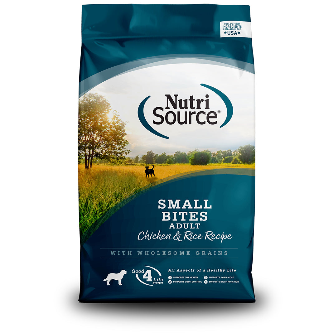 NutriSource Small Bites Adult Chicken Rice Recipe Dry Dog Food