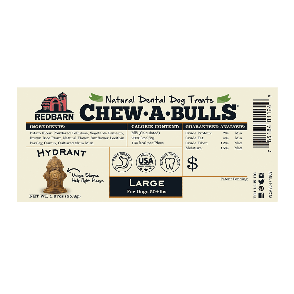 Redbarn Chew-A-Bulls Fire Hydrant Dental Chew for Dogs