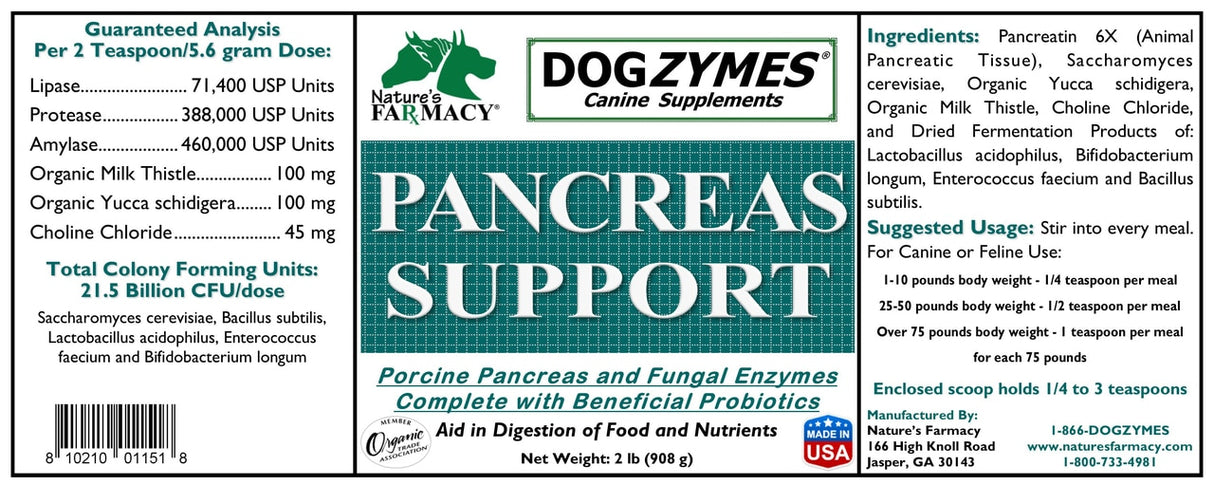 Nature's Farmacy Dogzymes Pancreas Support Supplement For Dogs, 8oz