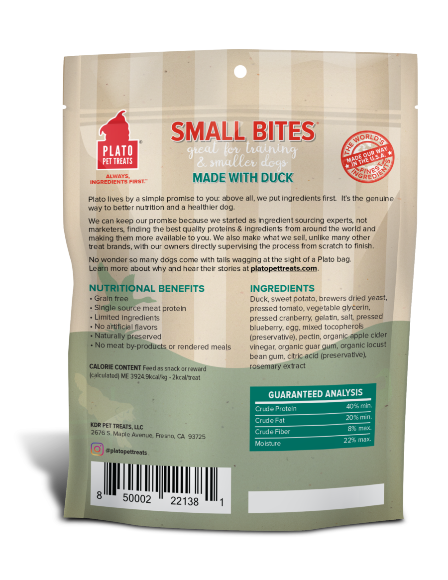 Plato Small Bites Slow Roasted Duck Dog Treats