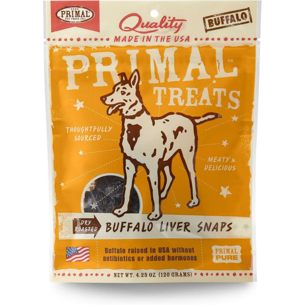 Primal Dry Roasted Buffalo Liver Snaps Dog Treats
