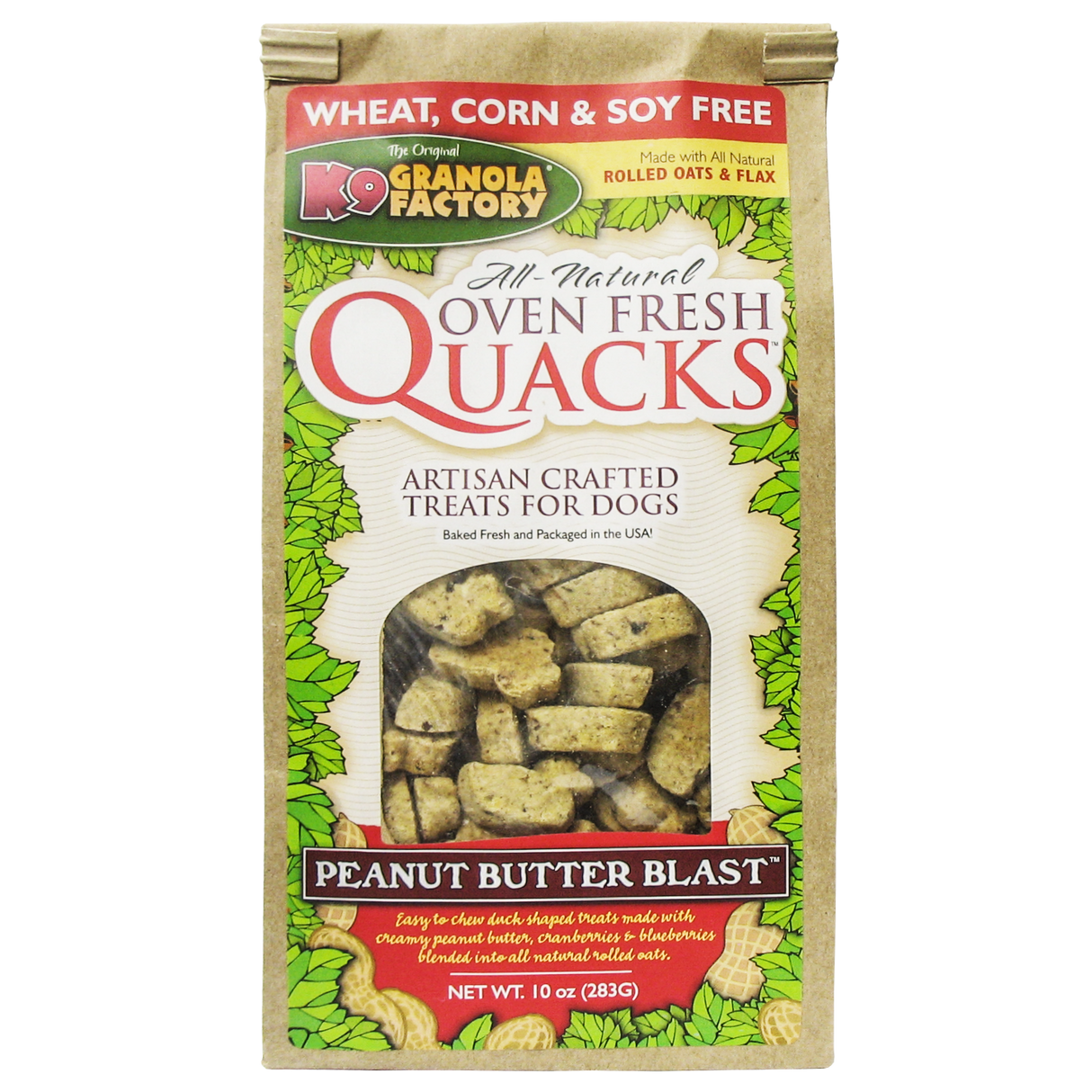 K9 Granola Factory Oven Fresh Quacks Peanut Butter Blast Dog Treats