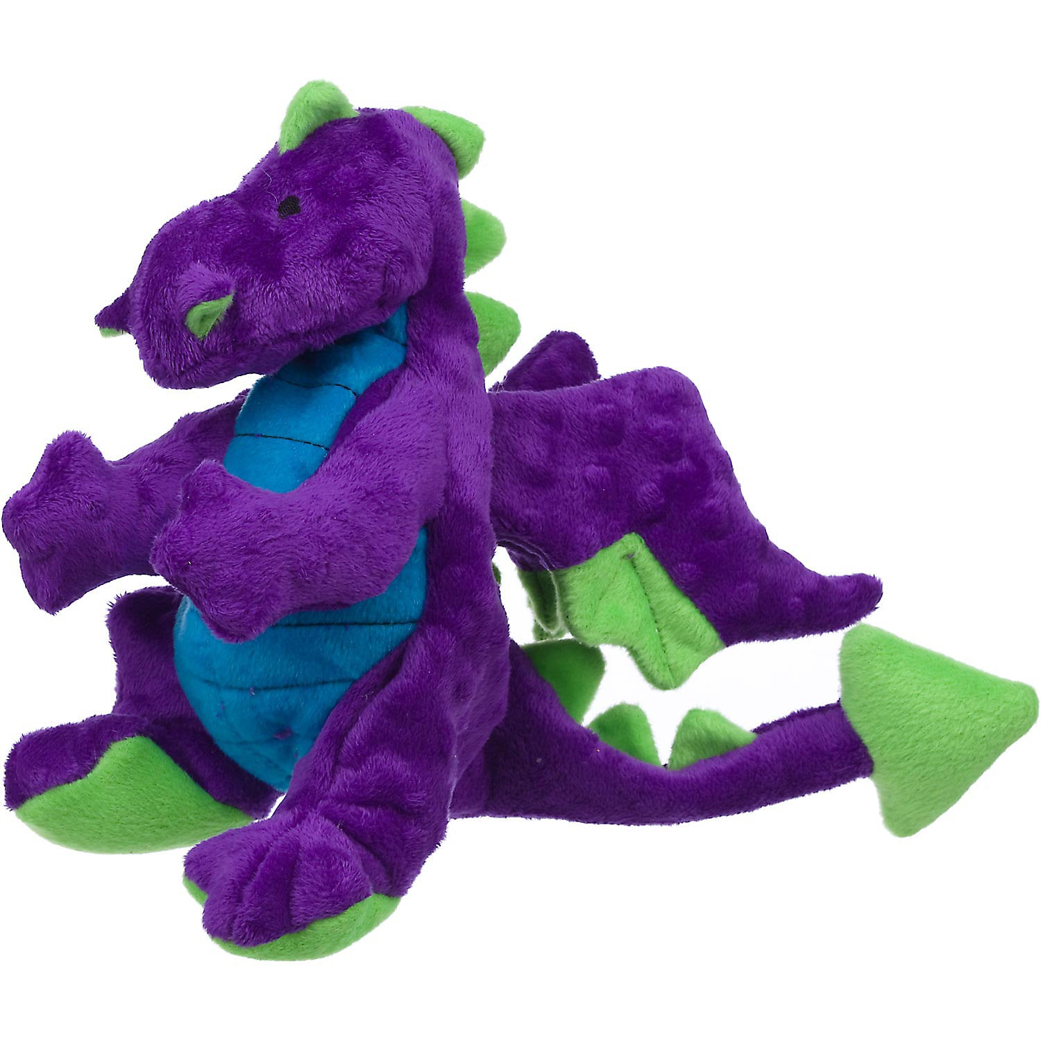 goDog Dragon Durable Squeaky Plush Dog Toy, Small Purple