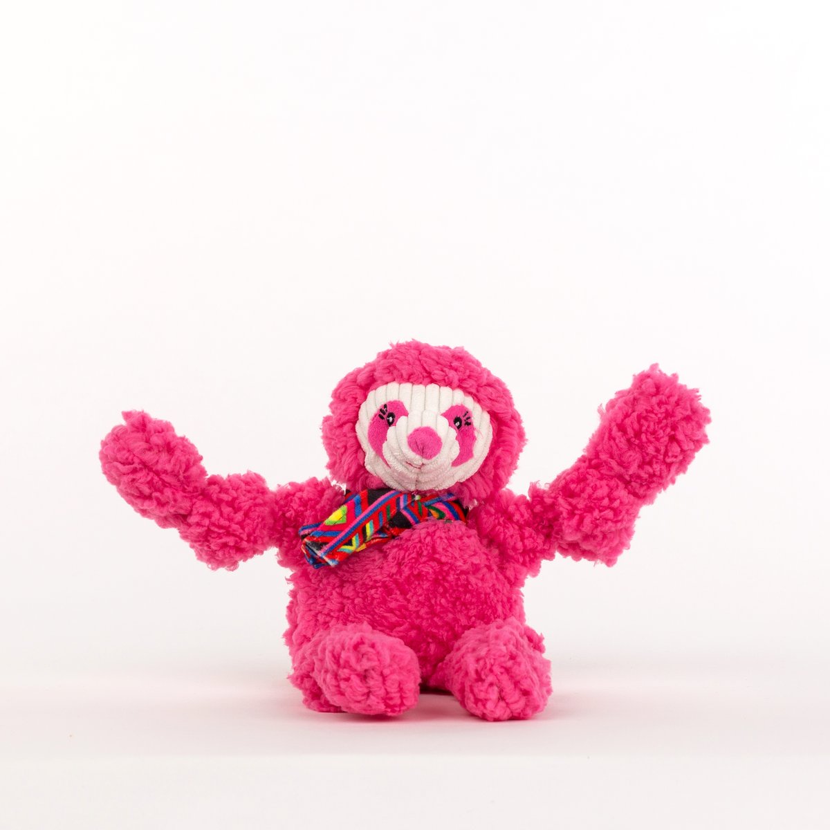 HuggleHounds Knottie Wild Things Durable Squeaky Plush Dog Toy, Sloth
