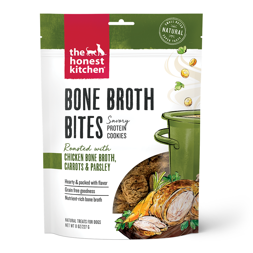The Honest Kitchen Bone Broth Bites Chicken Bone Broth & Carrot Dog Treats, 8oz