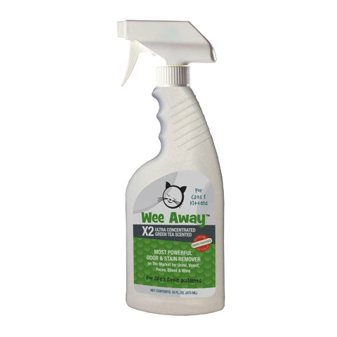 Wee Away Cats Green Tea X2 Ultra Concentrated Pet Odor & Stain Remover, 16oz