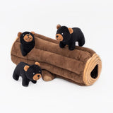 ZippyPaws Zippy Burrow™ Plush Dog Toy, Black Bear Log