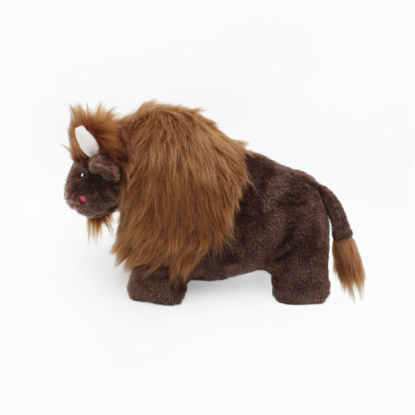 ZippyPaws Wooliez Plush Dog Toy, Billie the Bison