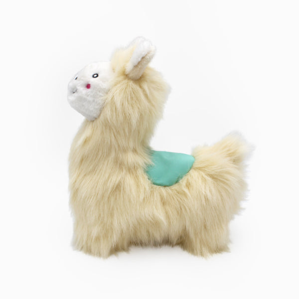 ZippyPaws Wooliez Plush Dog Toy, Larry the Llama