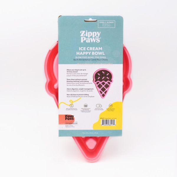ZippyPaws Happy Bowls Slow Feeder For Dogs, Ice Cream