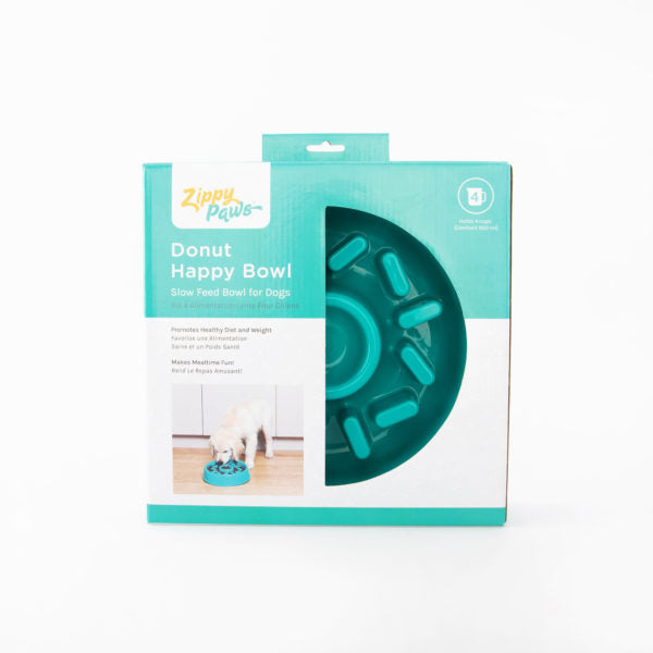 ZippyPaws Happy Bowls Slow Feeder For Dogs, Donut