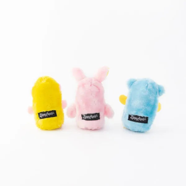 ZippyPaws Squeakie Buddies Plush Dog Toy, Bear, Bunny & Monkey