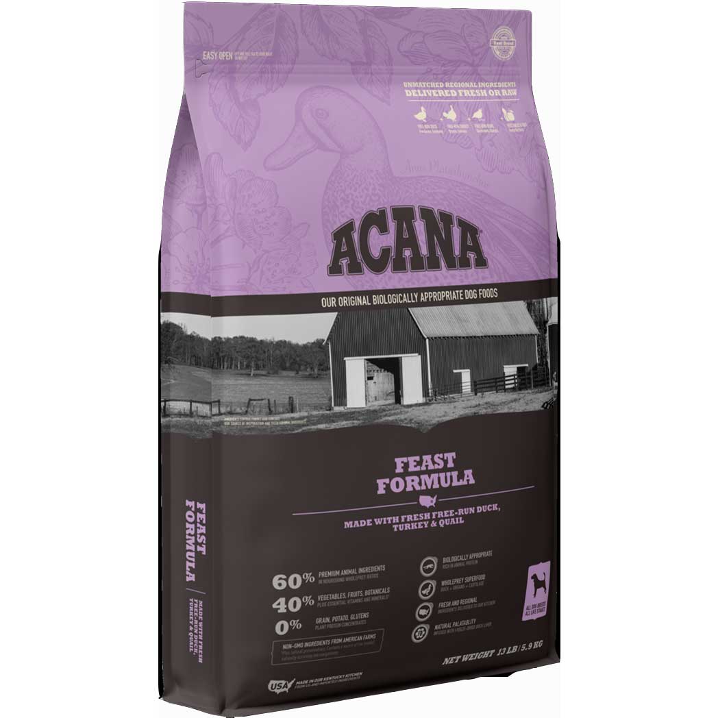 Acana Heritage Feast Formula Dry Dog Food, 25lb