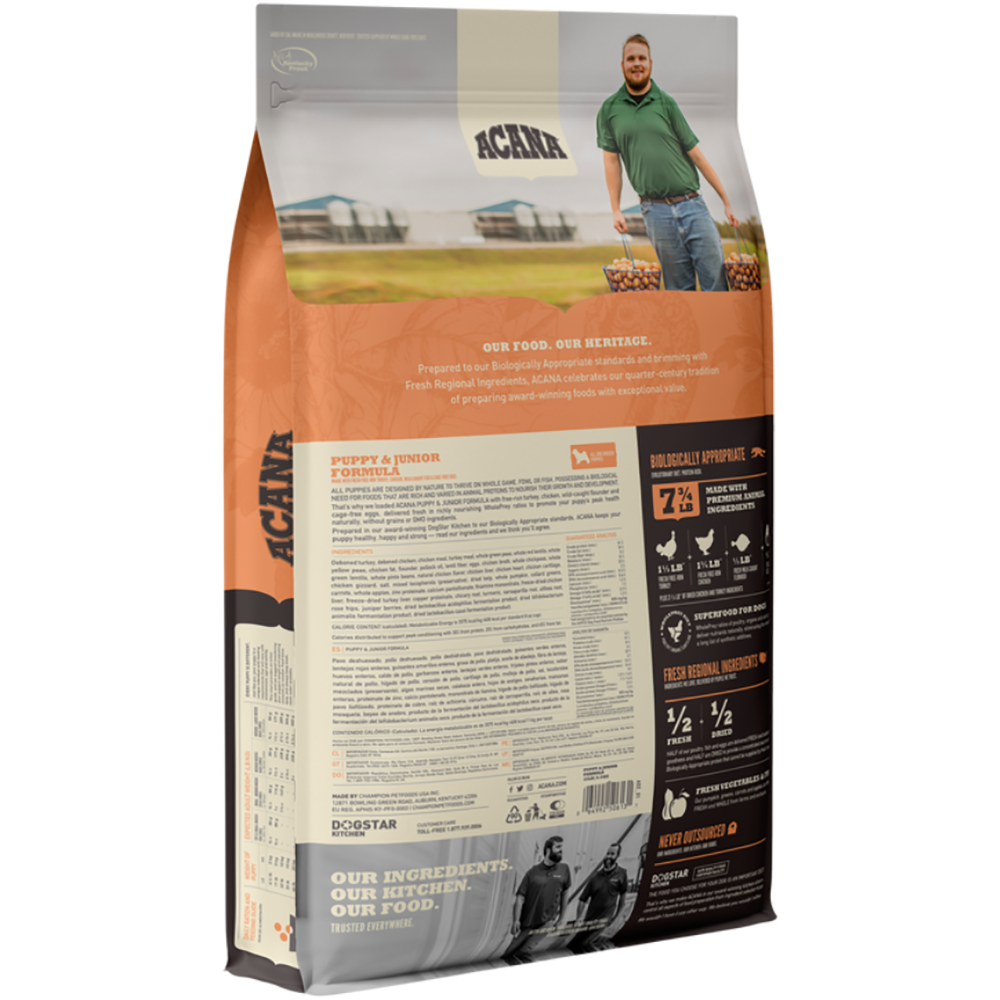 Acana Heritage Puppy Junior Formula Dry Dog Food 25lb
