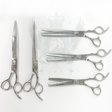 Ashley Craig Oynx Rhodium Series Grooming Shears For Dogs, 7" Chunker
