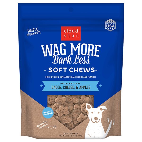 Cloud Star Wag More Bark Less Soft & Chewy Dog Treats with Bacon, Cheese & Apples, 6oz