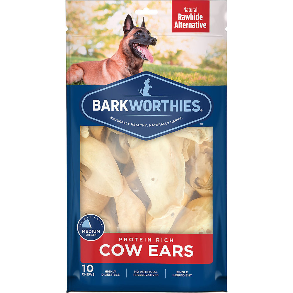 Barkworthies Cow Ears Dog Chew, 10 pack