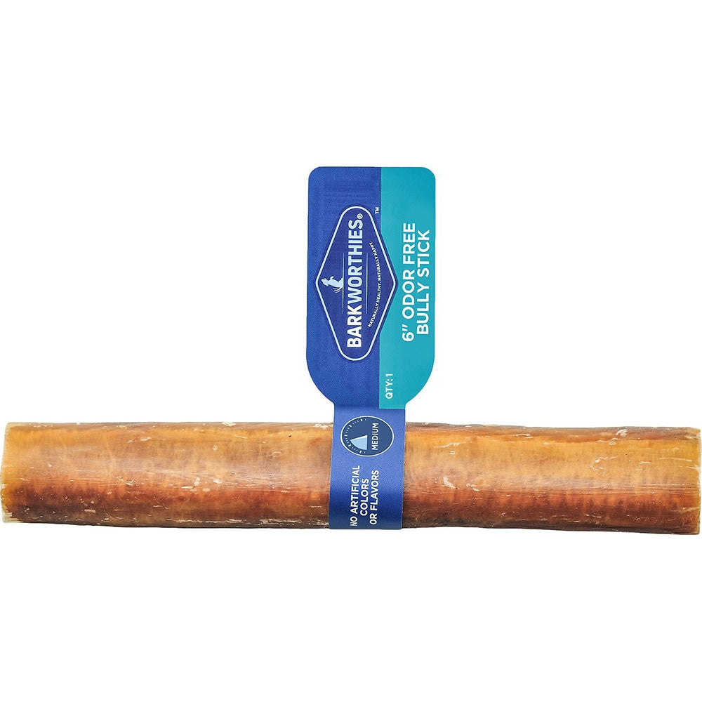Barkworthies Odor Free American Bully Stick, 6 inch