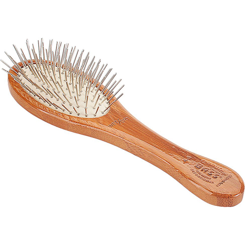 Bass Brushes Style & Detangle Alloy Pin Oval Brush For Dogs