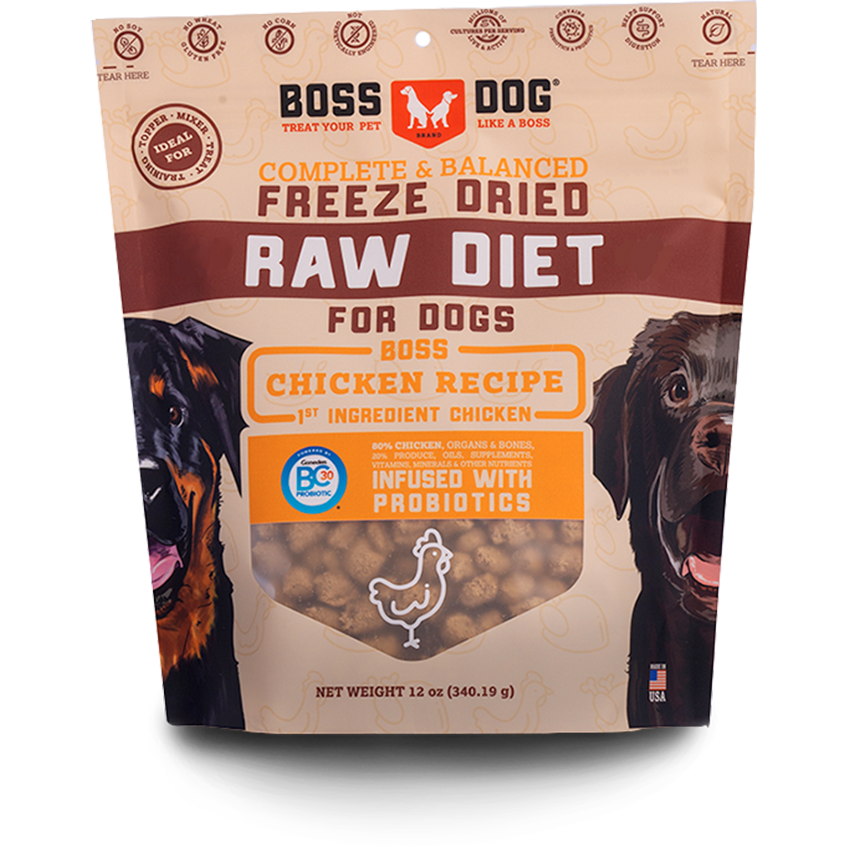 Boss Dog Chicken Recipe Freeze Dried Dog Food, 12oz
