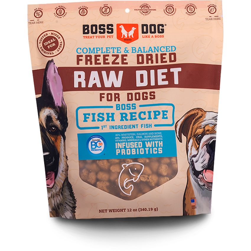 Boss Dog Fish Recipe Freeze Dried Dog Food, 12oz