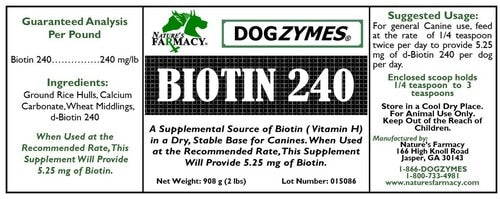 Nature's Farmacy Dogzymes Biotin 240 Supplement For Dogs, 1lb