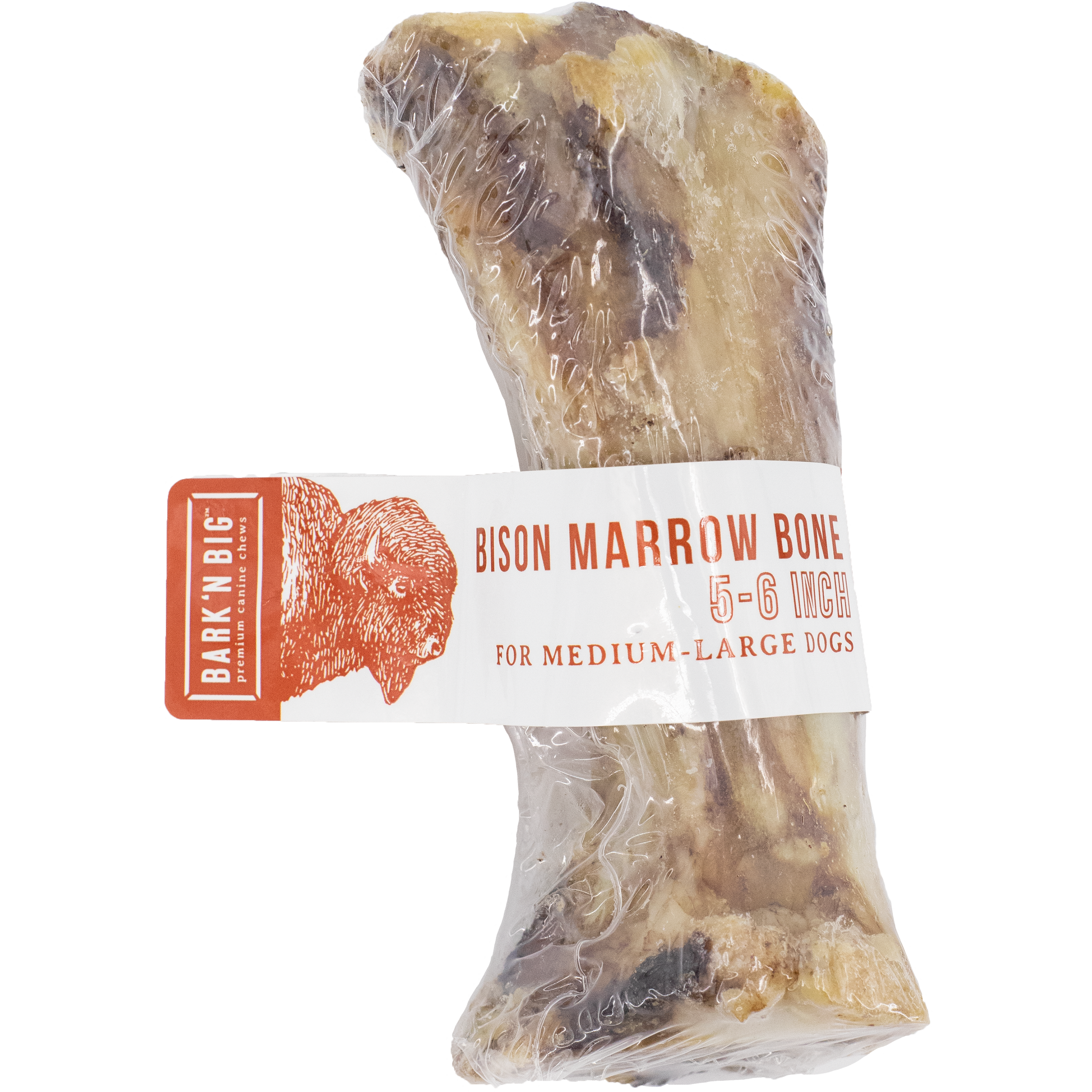 BarkNBig USA Bison Marrow Bone Dog Treat, 5-7"