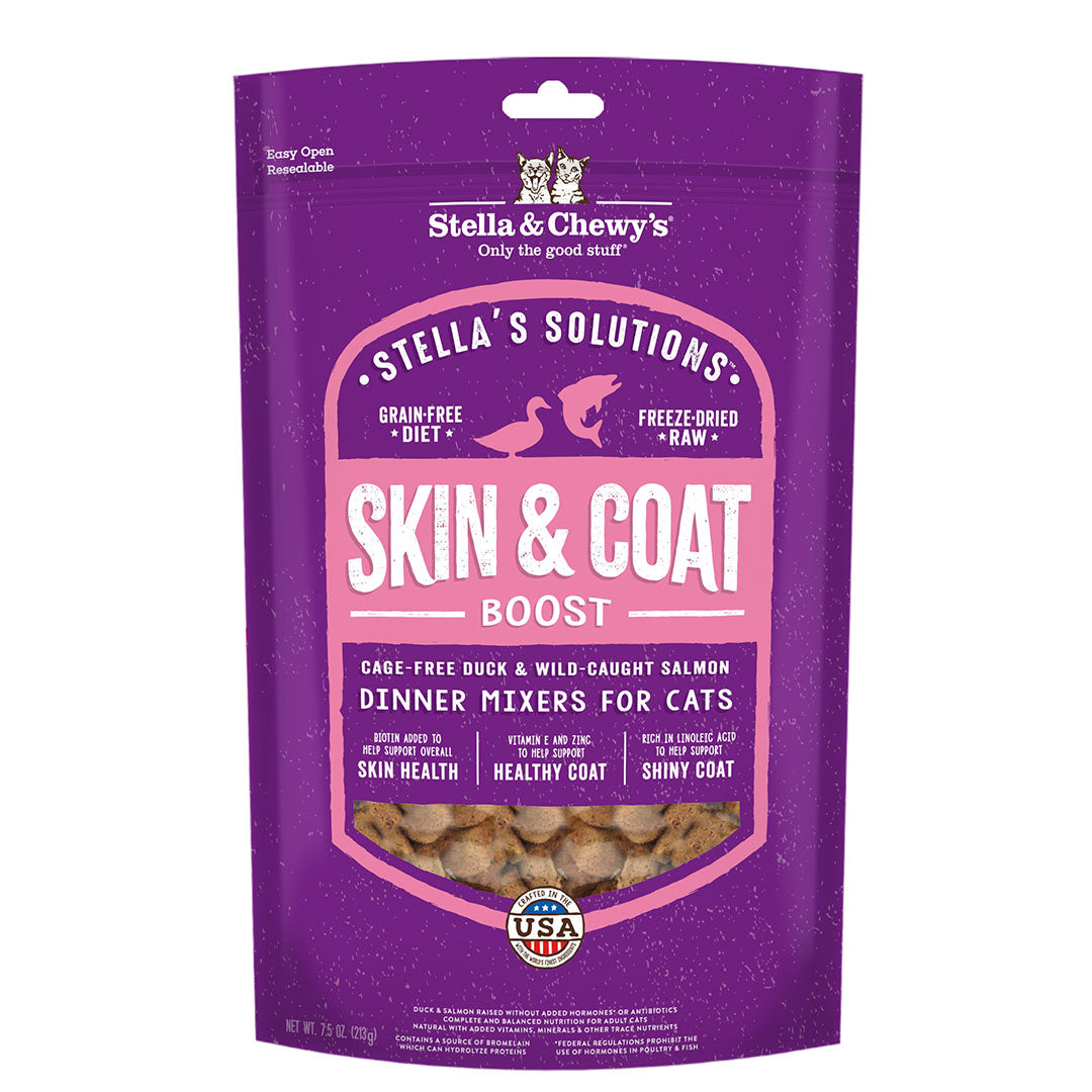 Stella & Chewy's Solutions Skin & Coat Boost Duck Morsels Freeze Dried Cat Food, 7.5oz