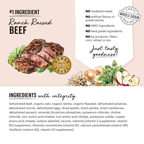 The Honest Kitchen Whole Grain Beef Dehydrated Dog Food