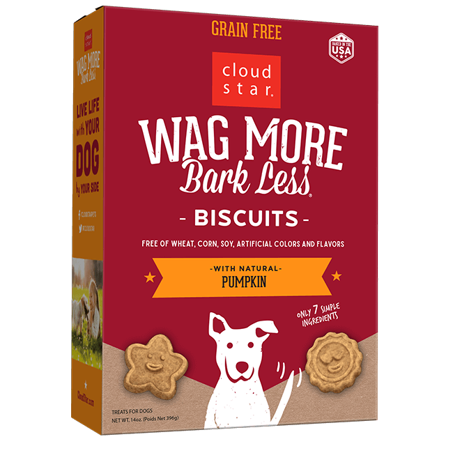 Cloud Star Wag More Bark Less Grain Free Oven Baked Dog Treats with Pumpkin, 14oz