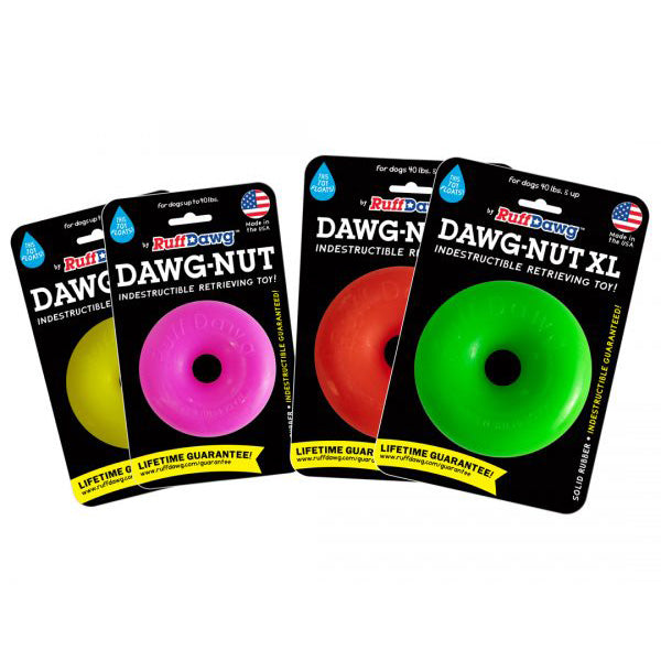 RuffDawg USA Dawg-Nut Rubber Retrieving Dog Toy