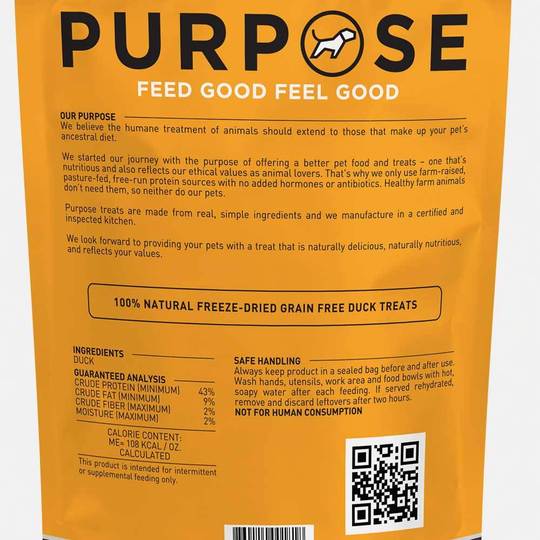 Purpose Freeze-Dried Duck Bites Dog Treats, 2.5oz