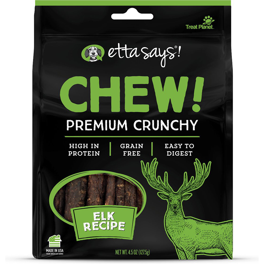 Etta Says Chew! Elk Recipe Dog Treats, 4.5oz