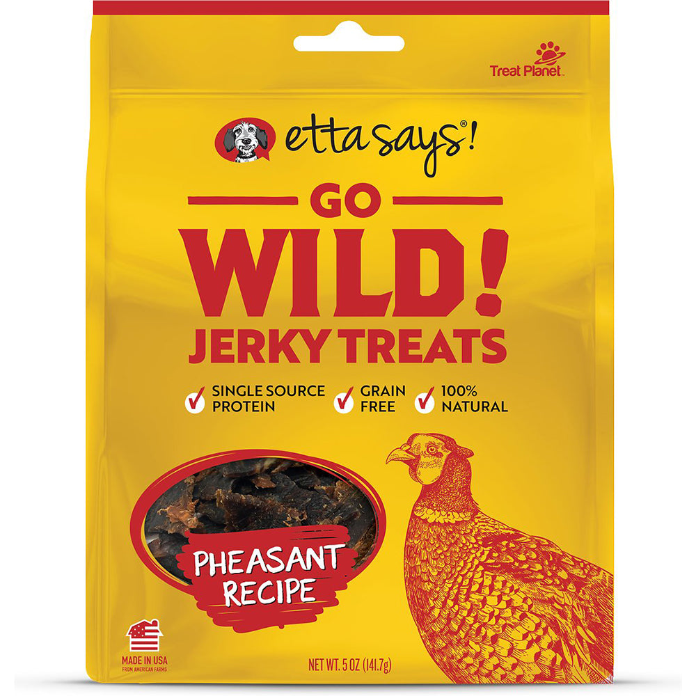 Etta Says Go Wild! Pheasant Jerky Dog Treats, 5oz
