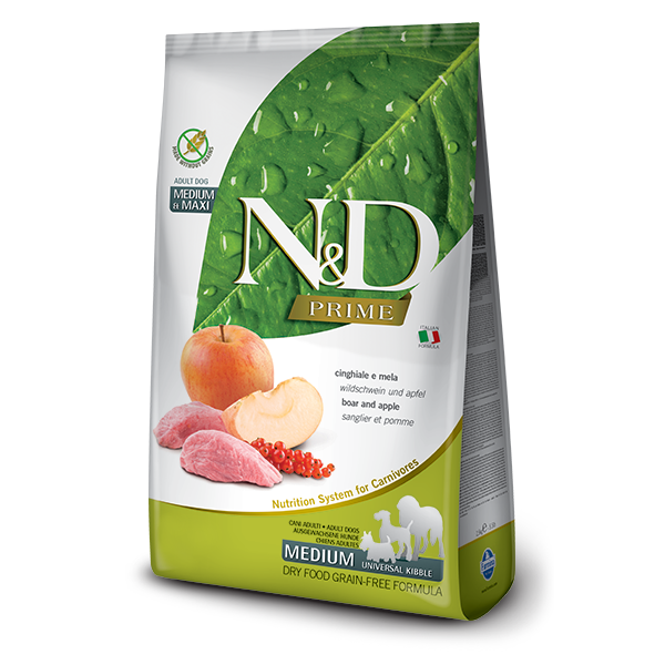 Farmina N&D Prime Boar & Apple Medium & Maxi Adult Grain-Free Dry Dog Food, 5.5lb