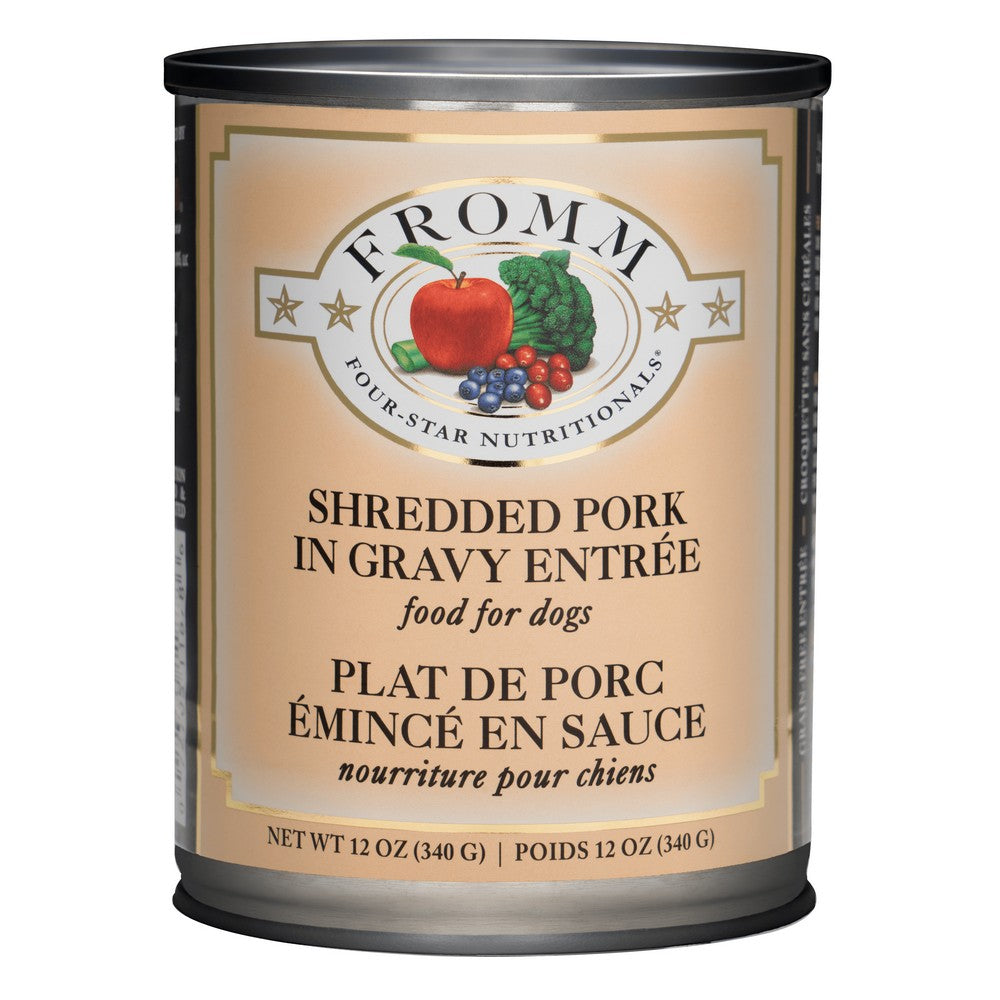 Fromm Four Star Shredded Pork Entrée Canned Dog Food, 12/12oz