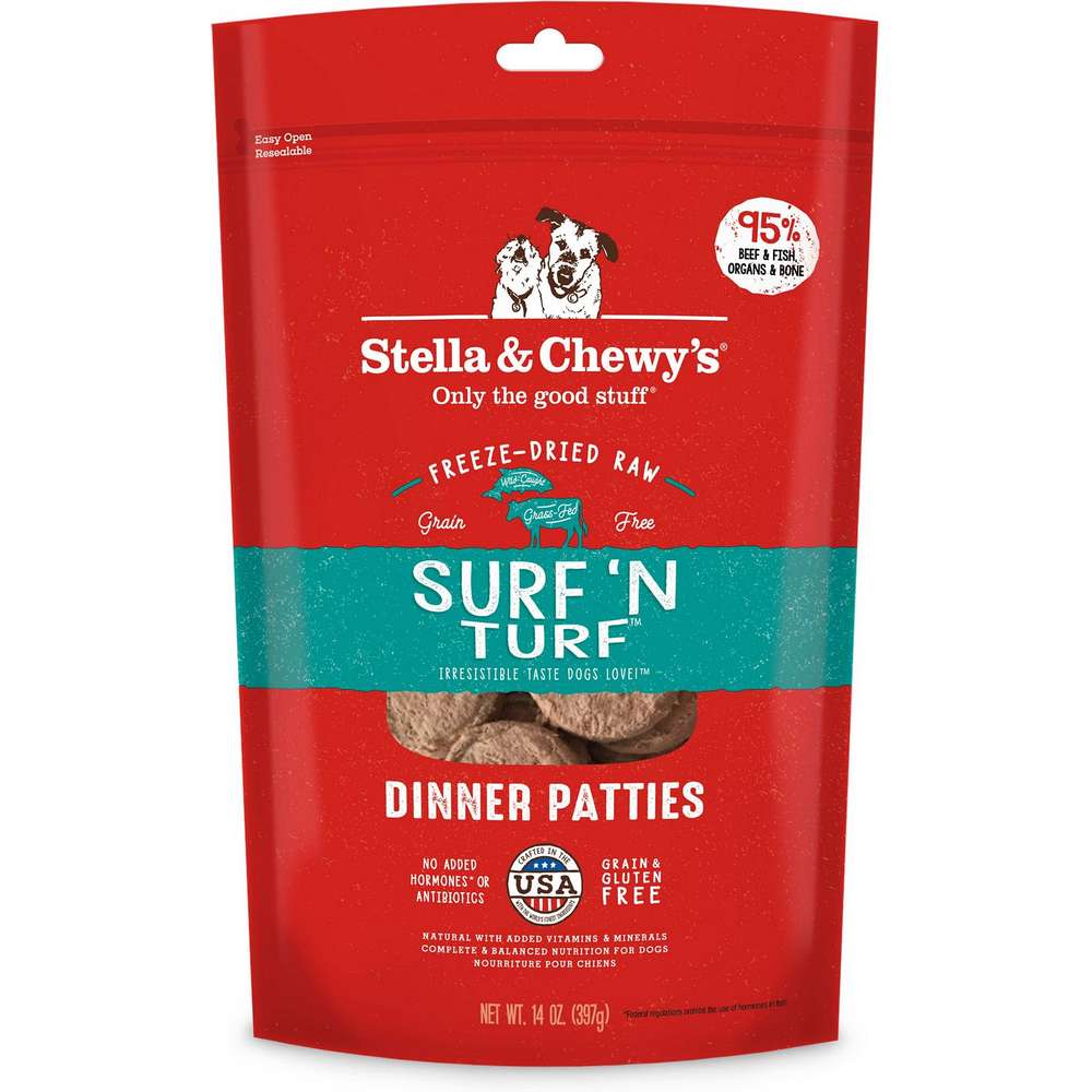 Stella & Chewy's Surf 'N Turf Dinner Patties Freeze-Dried Dog Food