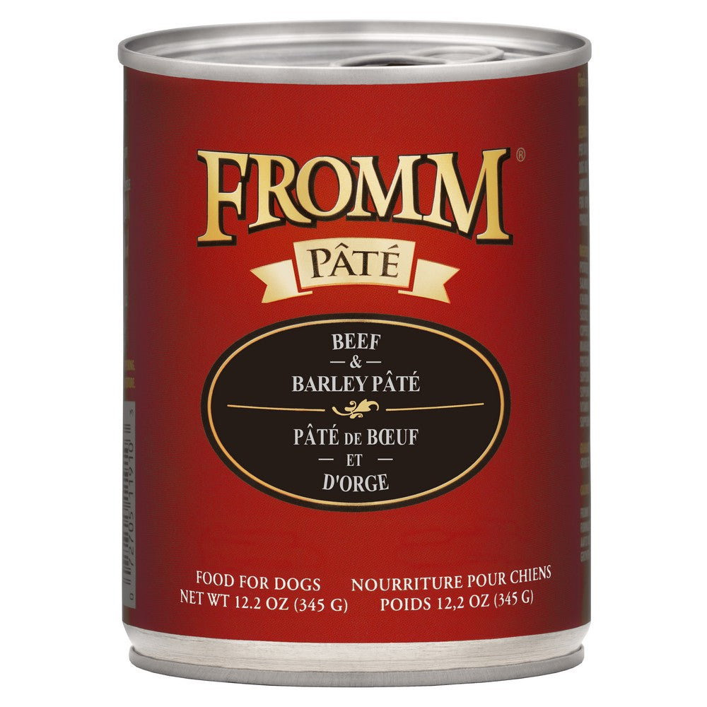 Fromm Gold Beef & Barley Pate Canned Dog Food, 12/12.2oz